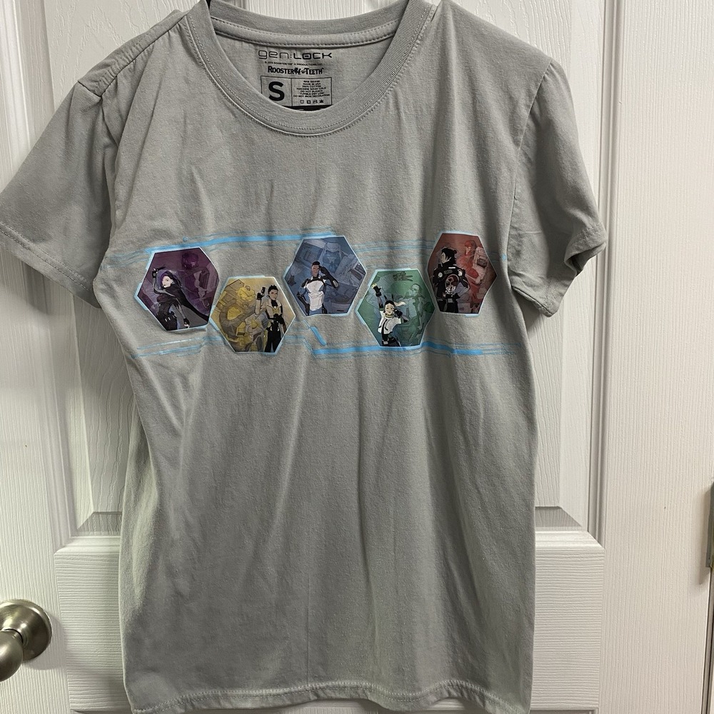 Loot Crate Anime gen:LOCK Team Gray Short Sleeve T-Shirt -Sz.S 2019